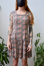 Nineties Floral Drop Waist Dress