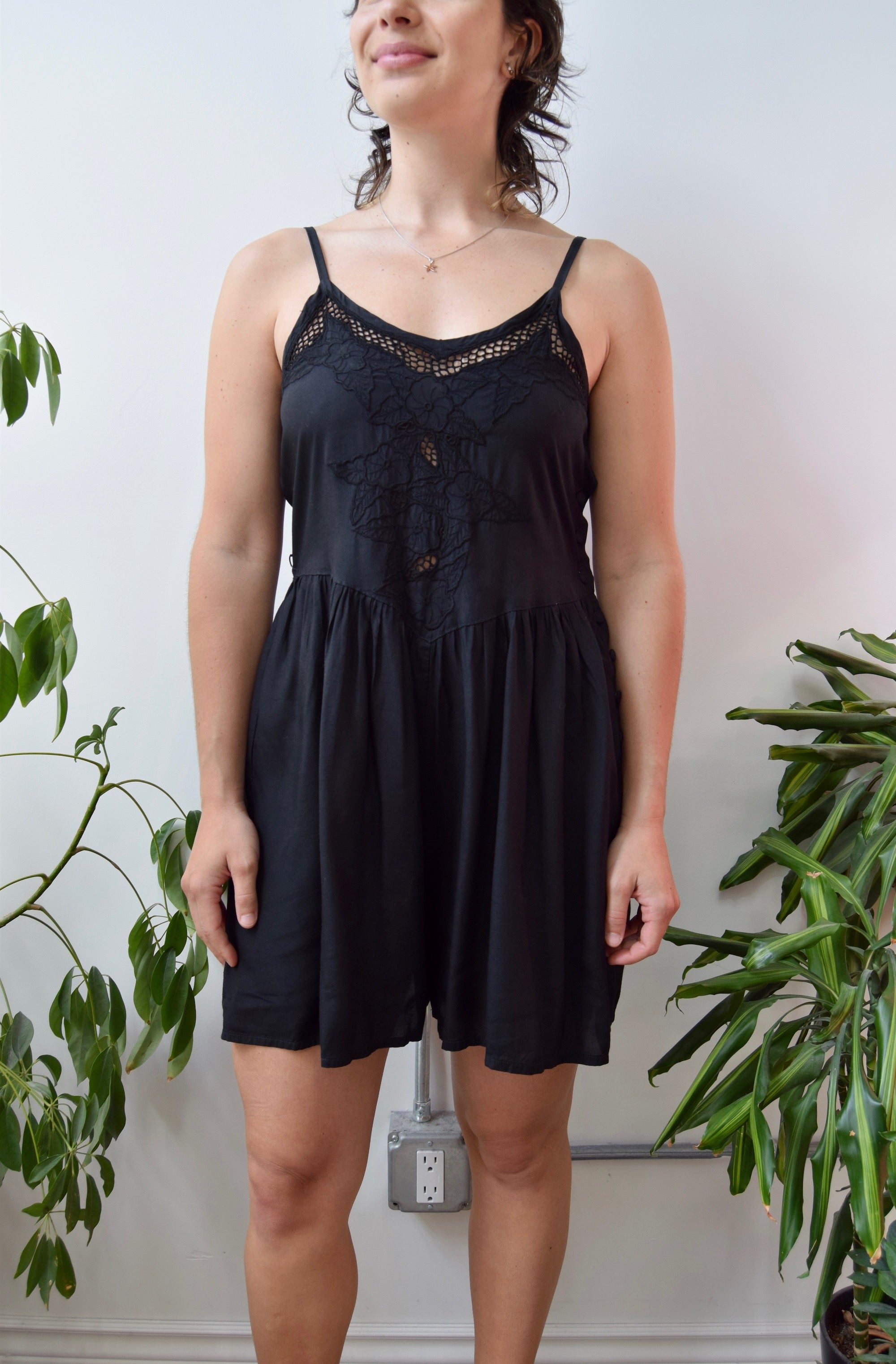 Embroidered Rayon Romper