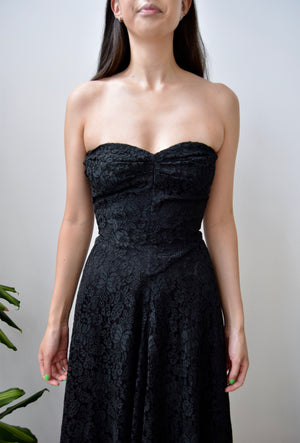 Fifties Black Lace Sweetheart Dress