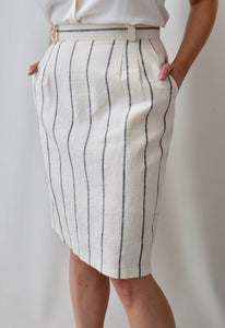 Striped Linen Blend Skirt