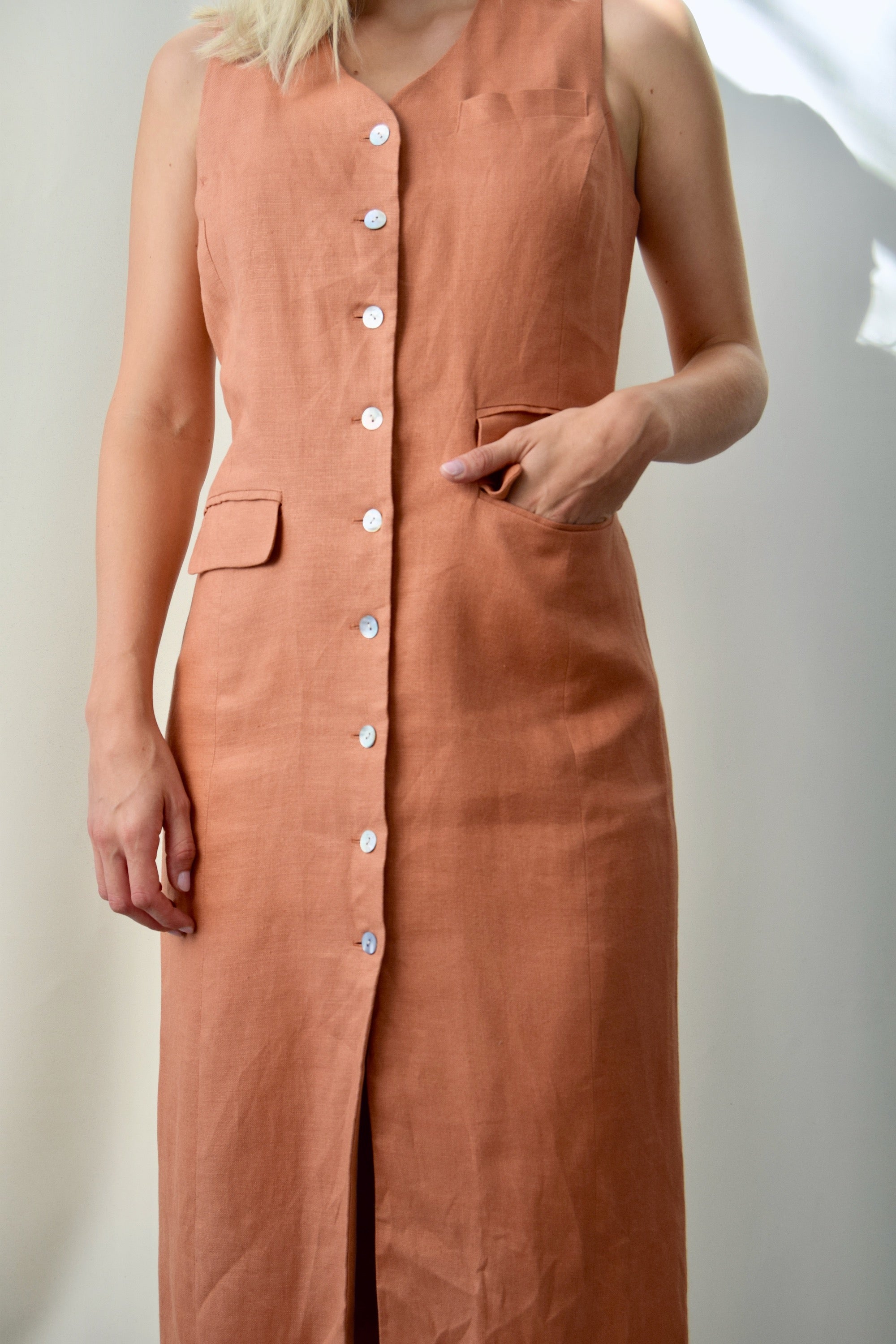 Pink Terracotta Linen Dress