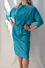 Nordstrom "Brass Plum" Teal Suede Dress