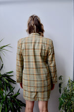 Designer Plaid Skirt Suit