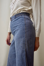 70's Denim Braided Waist Culottes