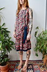 Silk Drop Waist Twenties Floral Dress