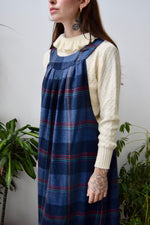 Wool Blend Plaid Jumper Dress