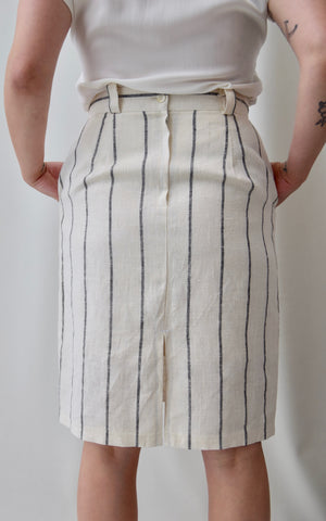 Striped Linen Blend Skirt