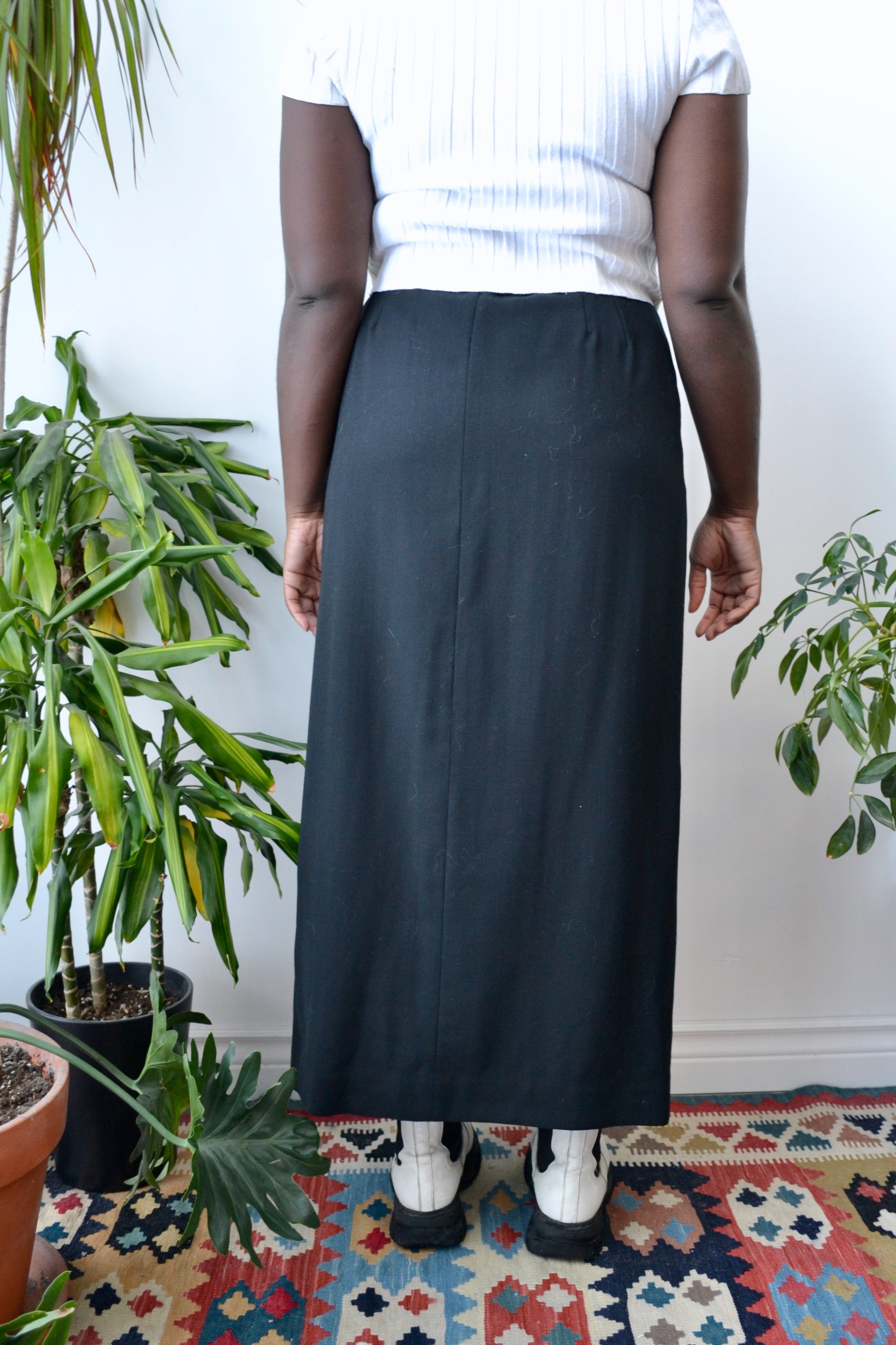 Belted Wool Skirt