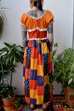 Seventies Patchwork Maxi Dress