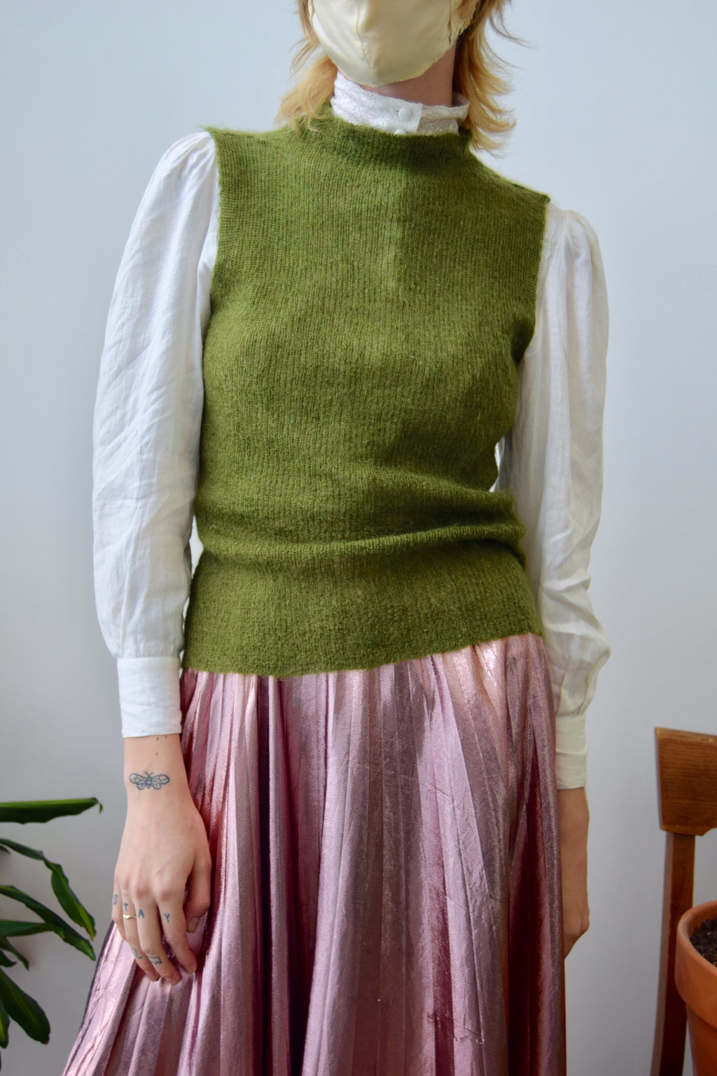 Moss Mohair Mock Neck