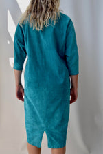 Nordstrom "Brass Plum" Teal Suede Dress