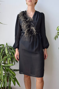 Statement Feather 70s Dress