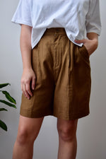 Tawny Linen Trouser Shorts