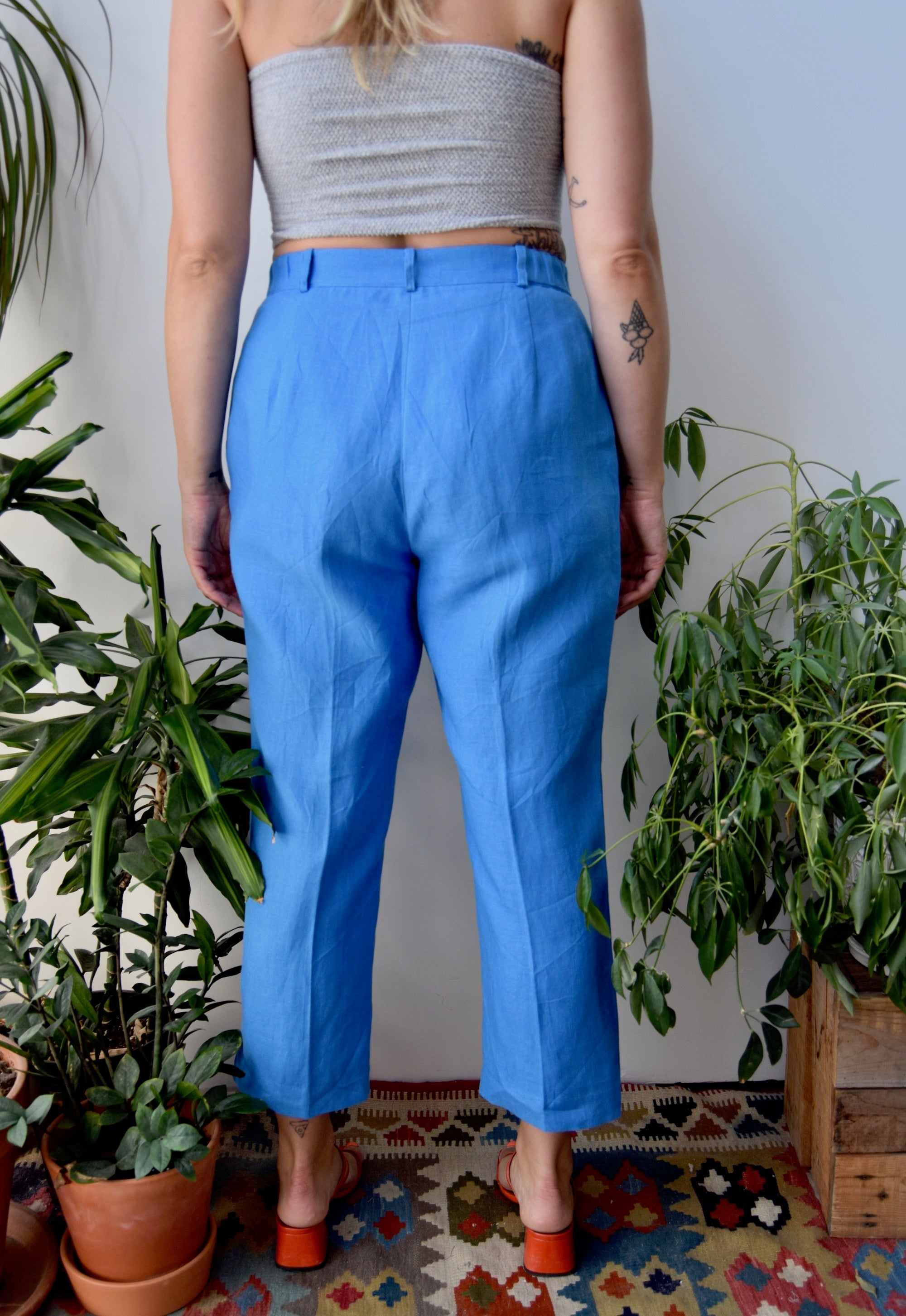 Azure Linen Trousers
