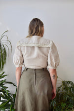 Olive Cotton Ramie Skirt