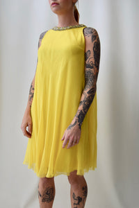 Sixties Sunny Silk Trapeze Dress