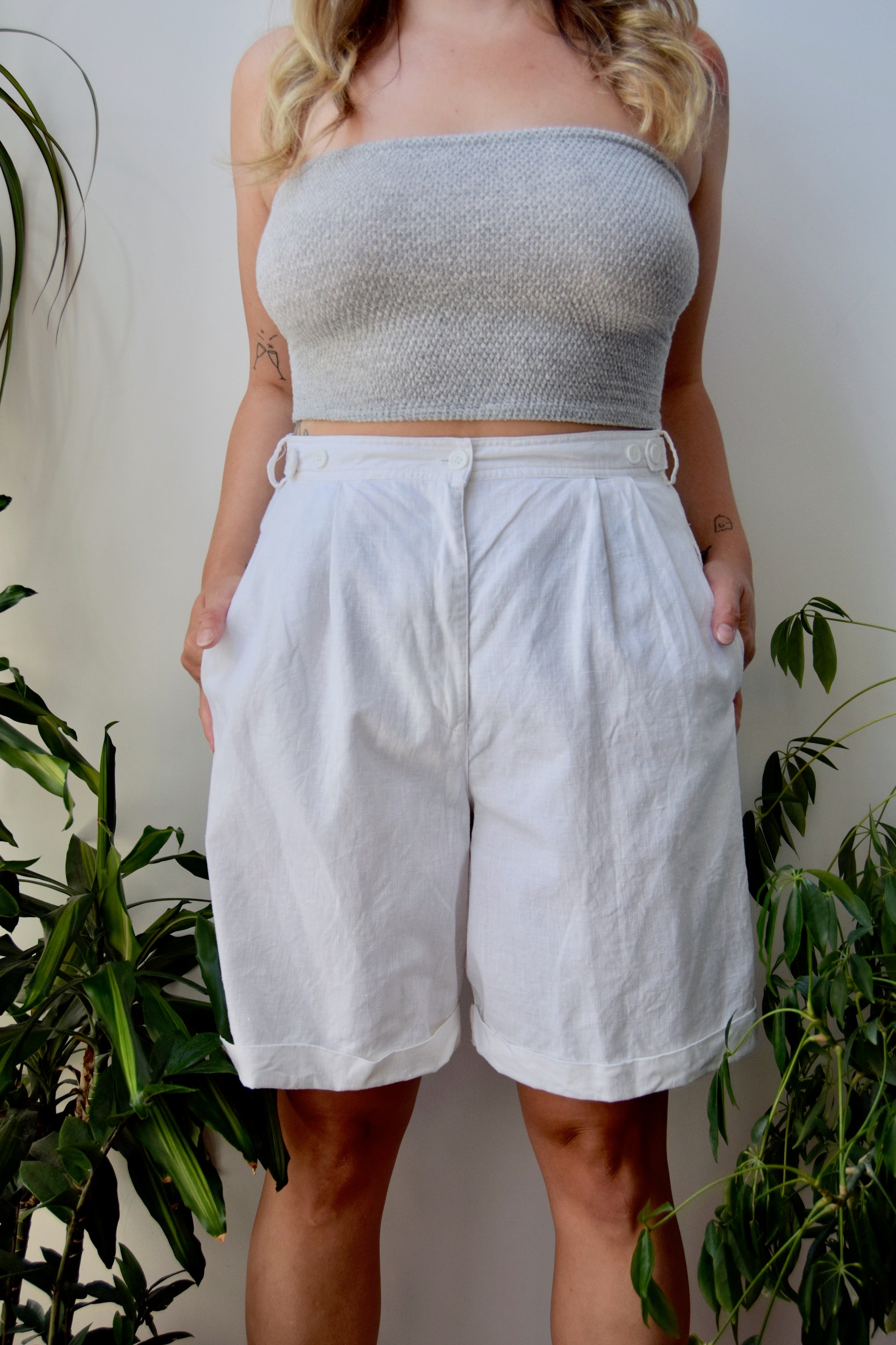 Cotton/Linen Trouser Shorts
