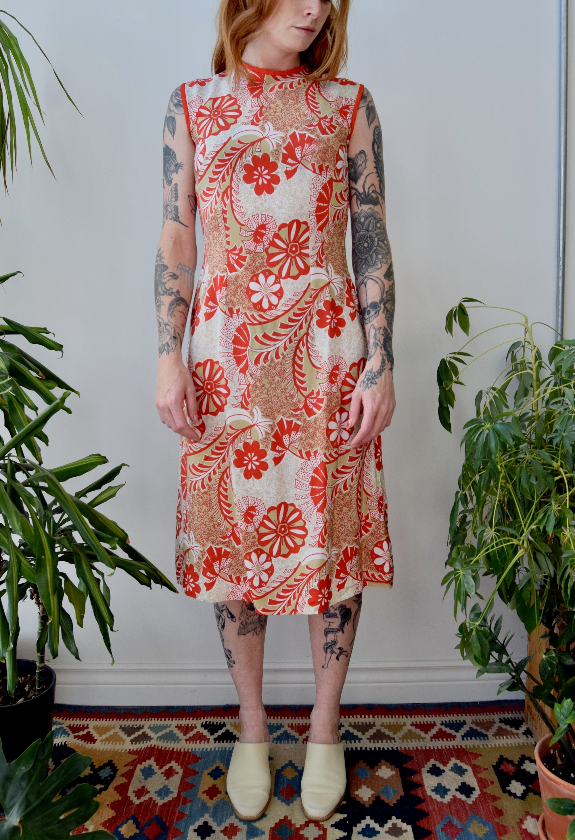 Tropical Silk Vintage Dress