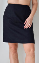 Jet Black Linen Skirt