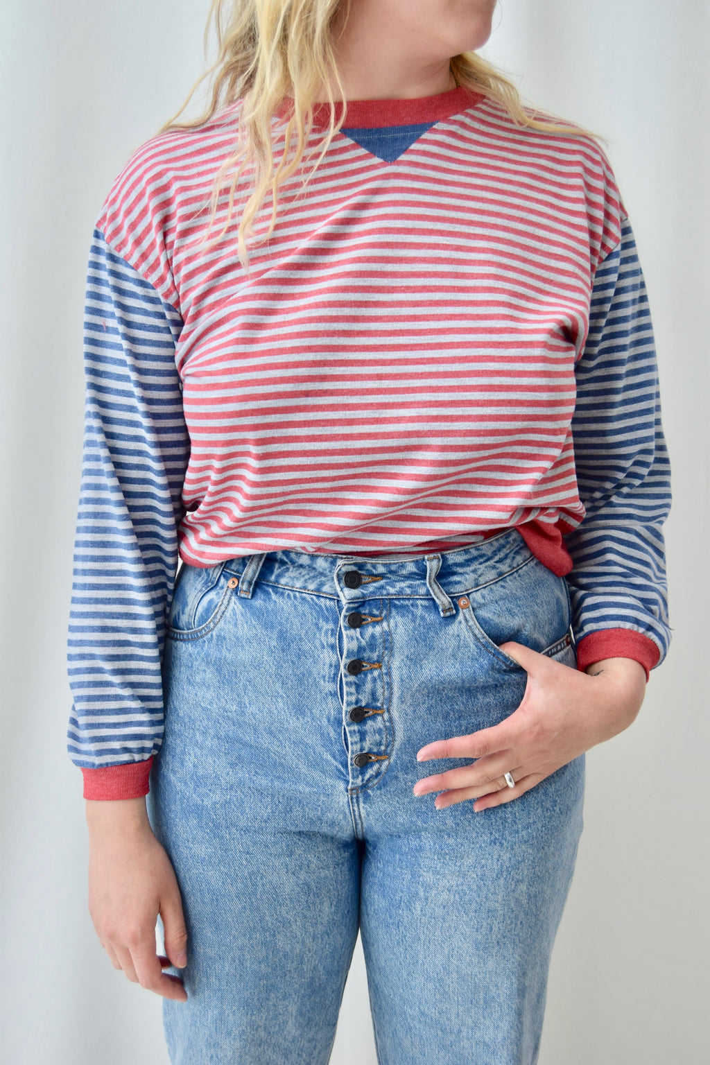 "Touch Of Class" Long Sleeve Striped T-Shirt