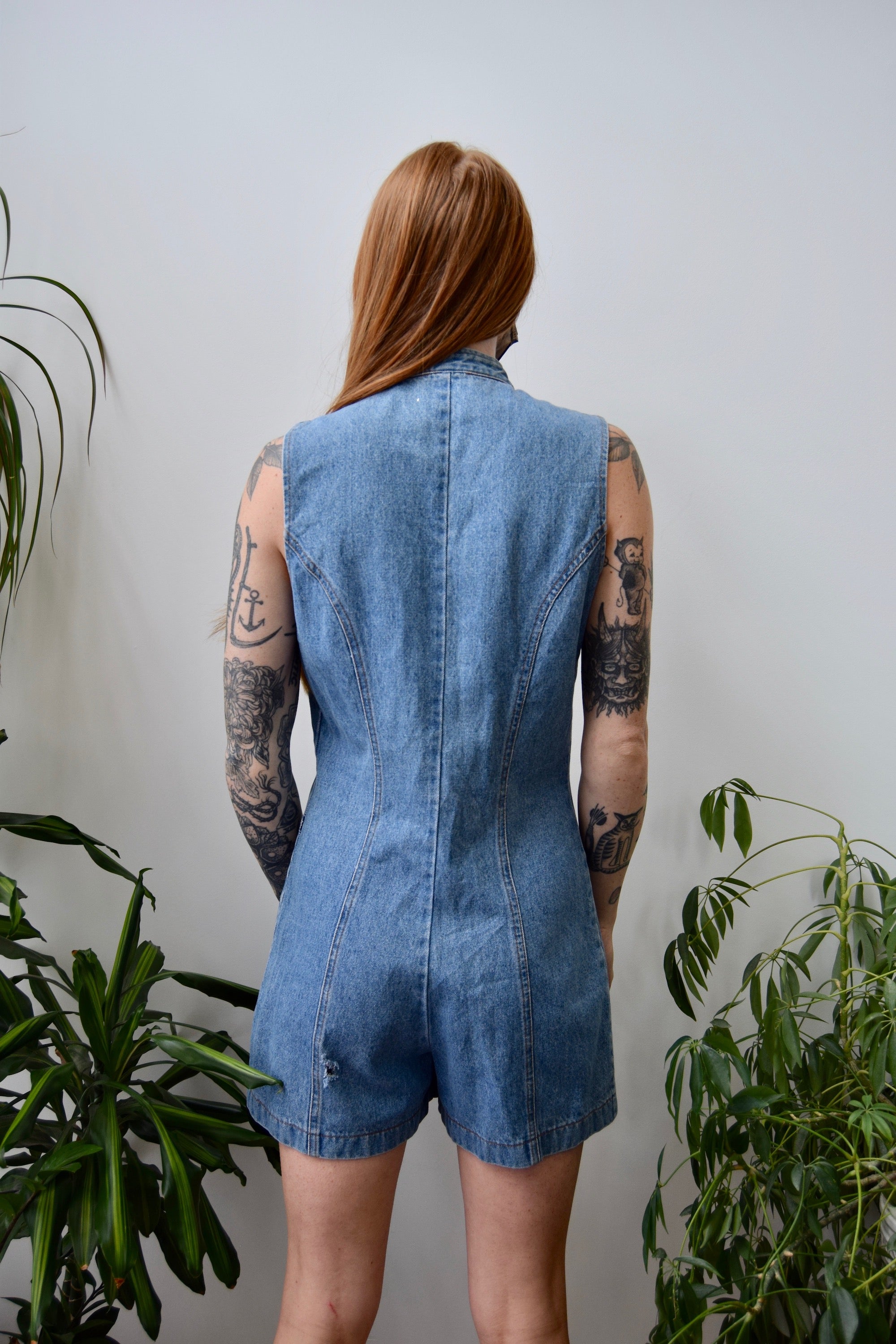Now And Then Denim Romper