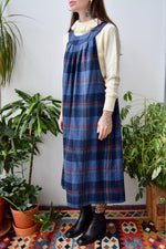 Wool Blend Plaid Jumper Dress