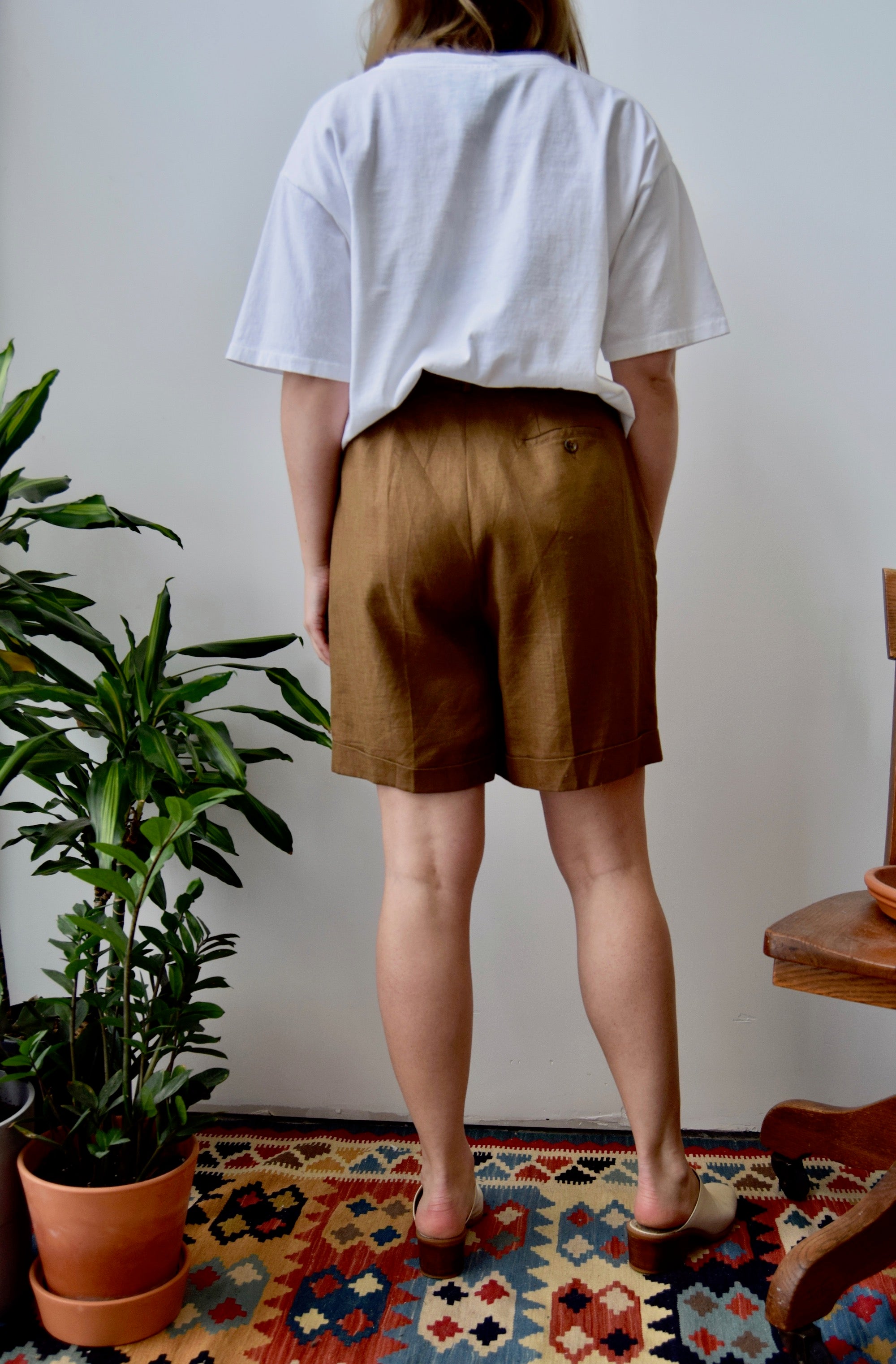 Tawny Linen Trouser Shorts