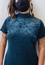 Emerald Velvet Burnout Dress