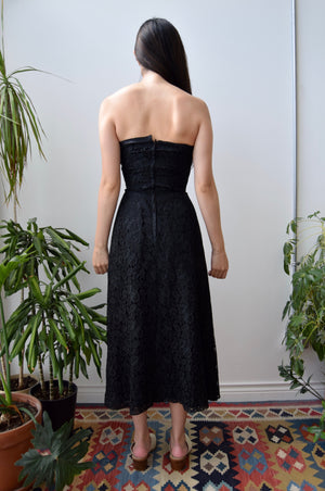 Fifties Black Lace Sweetheart Dress