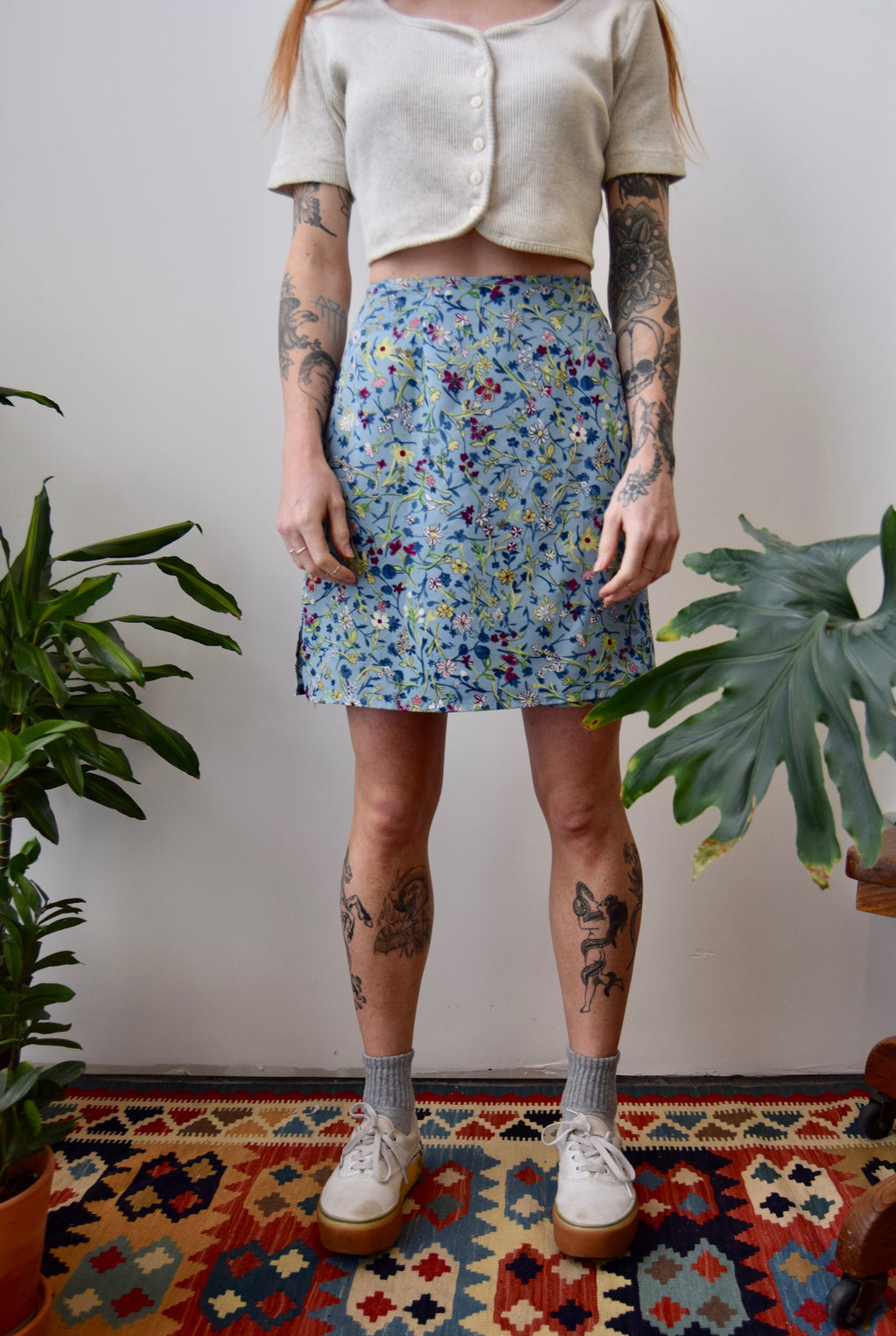 Floral Mini Wrap Skirt