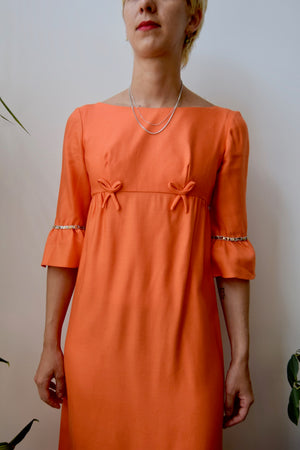 Orange Seventies Regency Dress