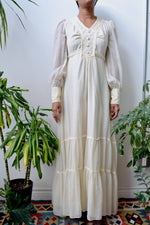 Gauzy Cream Medieval Gown