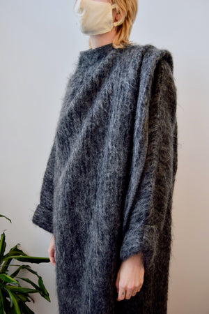 Grey Mohair Sweater Coat