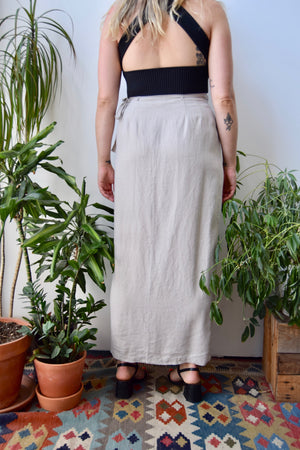Wheat Linen Wrap Skirt