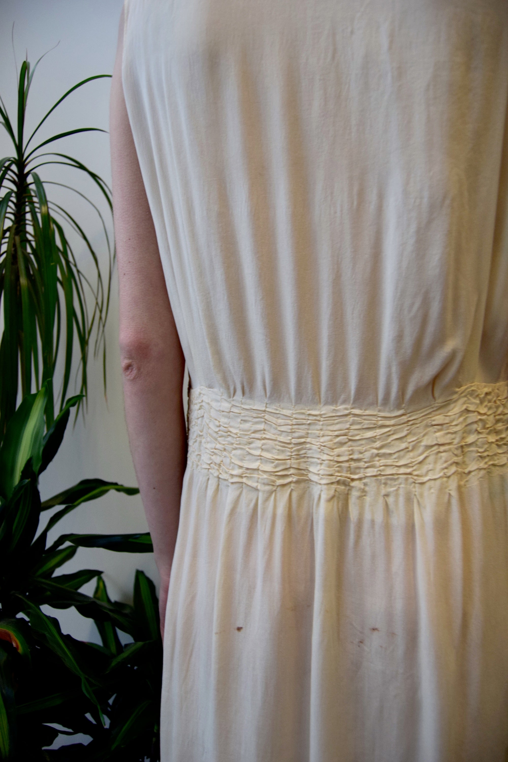 Twenties Delicate Bone Silk Dress
