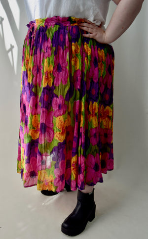 Brilliant Floral Indian Cotton Skirt