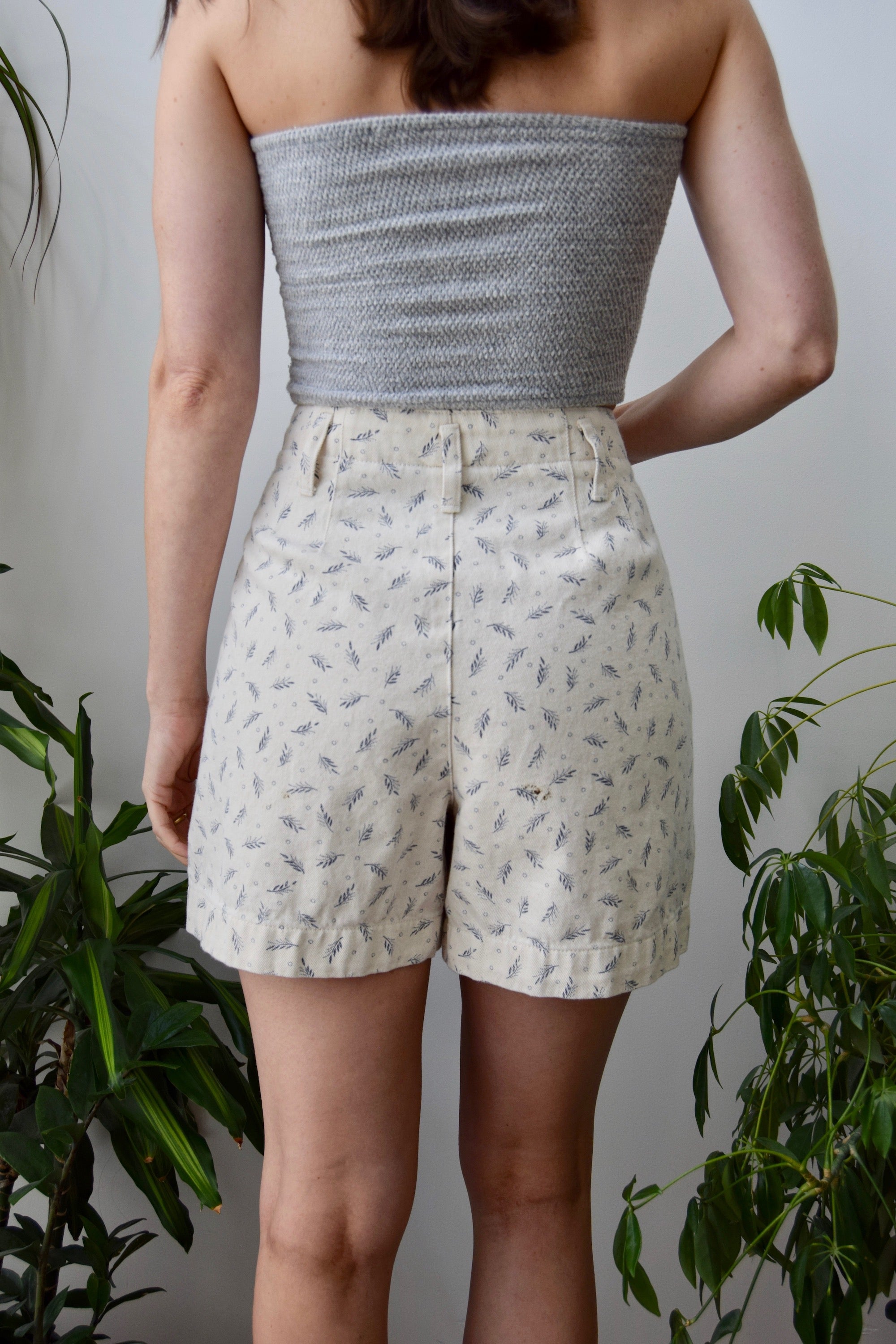 Botanical Denim Shorts