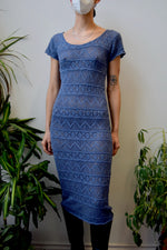 Aughts Periwinkle Crochet Dress