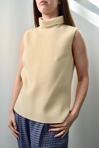 DKNY Cream Wool T-Neck Top