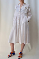 Woven Cream Shirtdress