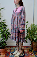 Vintage Metallic Indian Cotton Dress