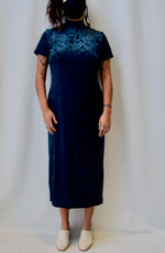 Emerald Velvet Burnout Dress