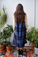 Wool Blend Plaid Jumper Dress