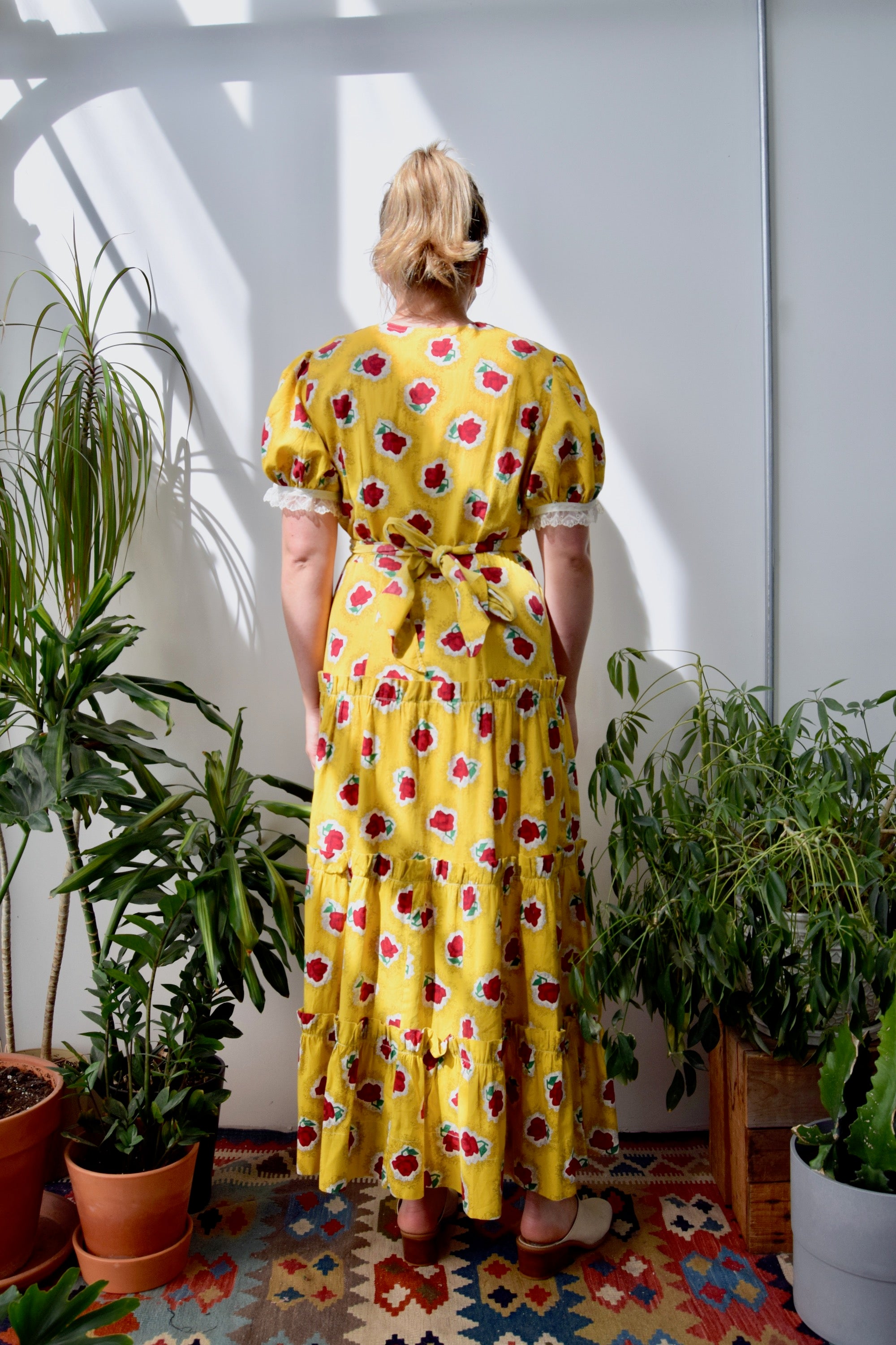 Forties Floral Feedsack Cotton Gown