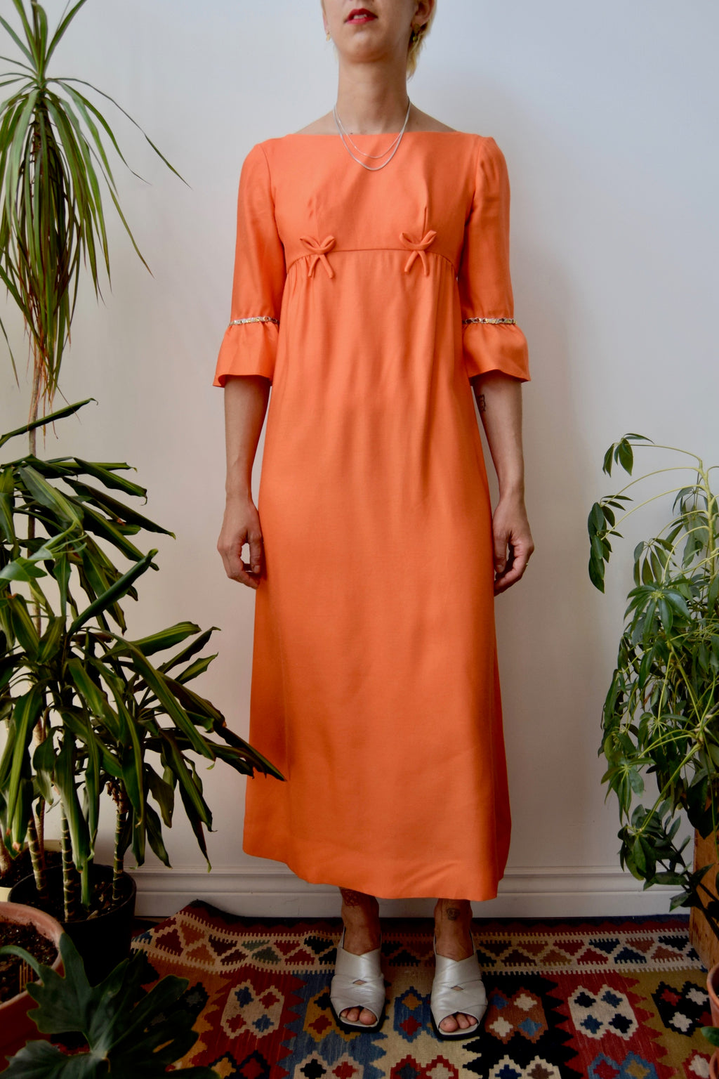 Orange Seventies Regency Dress