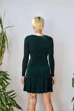 Slinky Emerald Skater Dress