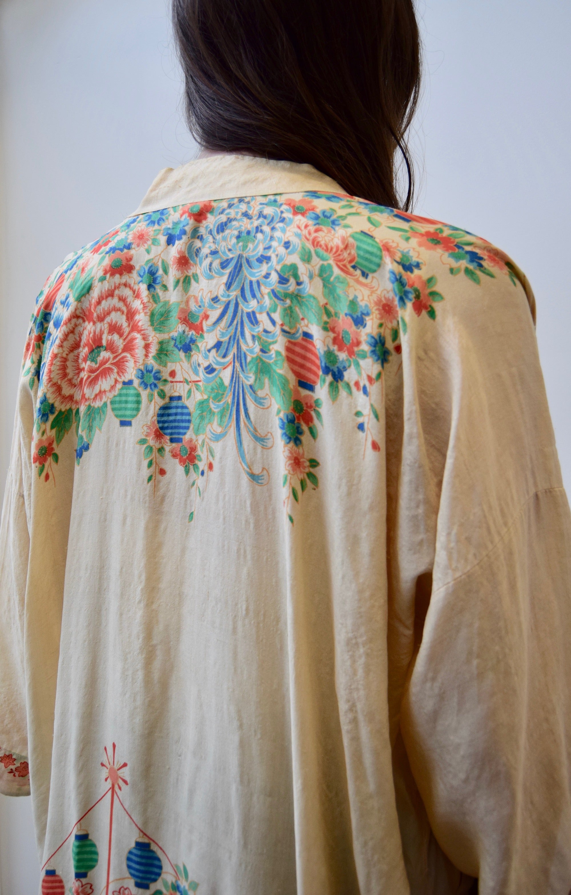 1920's Japanese Pongee Silk Robe