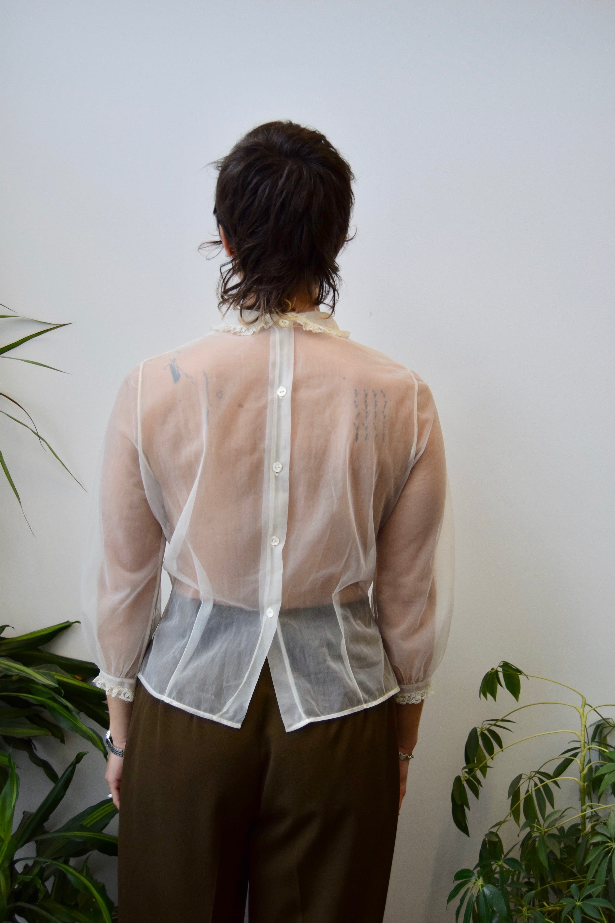 Vintage Sheer Lace Blouse