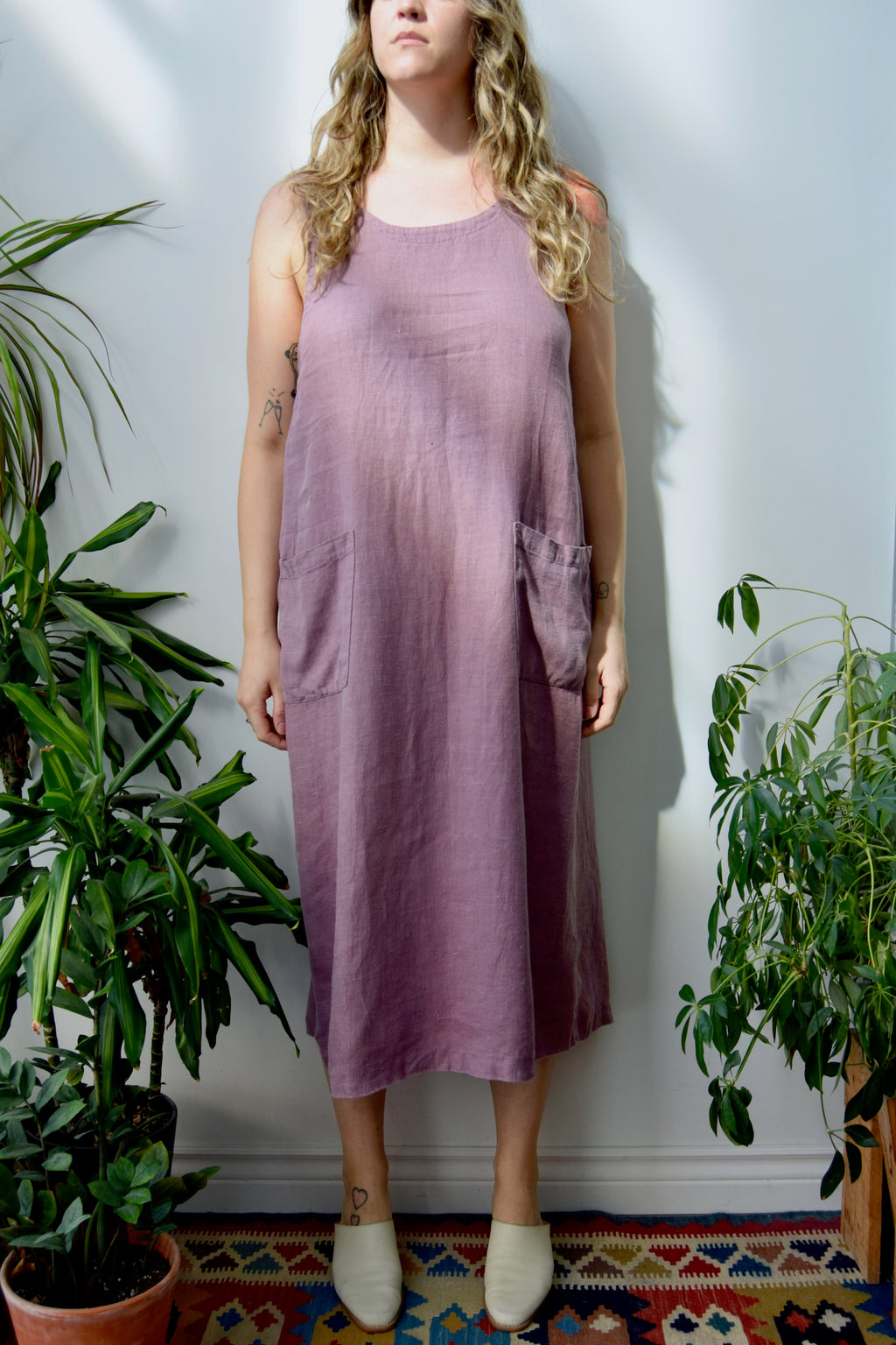Mauve Linen Market Dress
