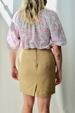 Camel Benetton Linen Skirt